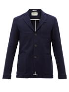Oliver Spencer - Single-breasted Wool-blend Herringbone Jacket - Mens - Navy