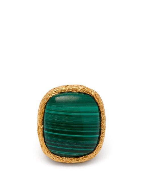 Matchesfashion.com Aurlie Bidermann - Miki 18kt Gold Plated Ring - Womens - Green