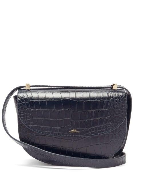 Matchesfashion.com A.p.c. - Geneve Crocodile-effect Leather Cross-body Bag - Womens - Navy