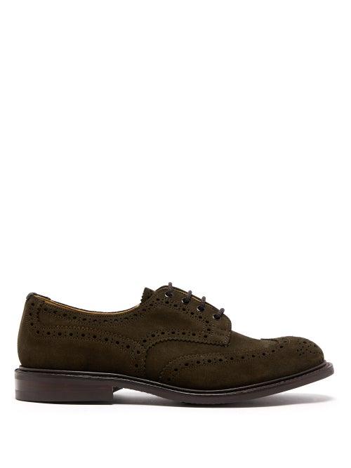 Matchesfashion.com Tricker's - Bourton Suede Brogues - Mens - Khaki
