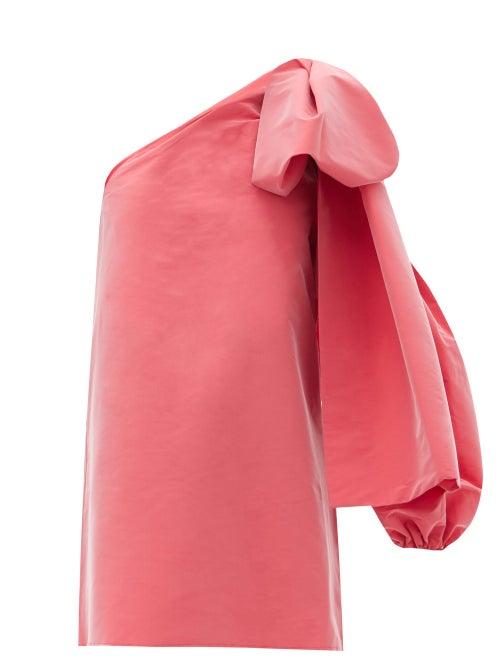 Matchesfashion.com Bernadette - Tom Tom One-shoulder Taffeta Mini Dress - Womens - Red
