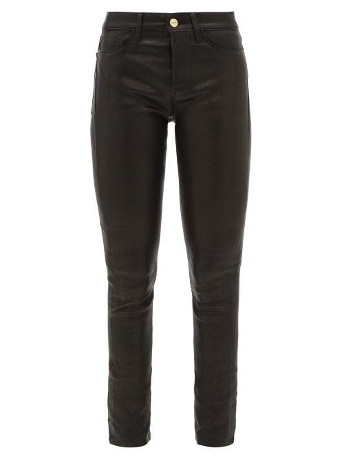 Matchesfashion.com Frame - Le High Leather Skinny Jeans - Womens - Black