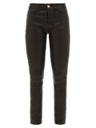 Matchesfashion.com Frame - Le High Leather Skinny Jeans - Womens - Black