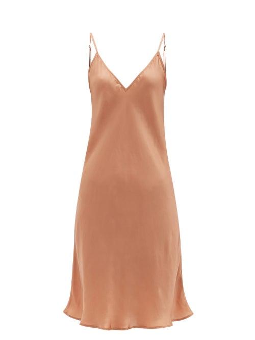 Matchesfashion.com Mes Demoiselles - Loulou Satin Slip Dress - Womens - Dark Pink