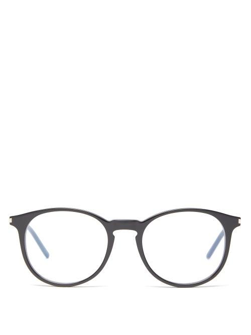 Matchesfashion.com Saint Laurent - Round Acetate Glasses - Womens - Black
