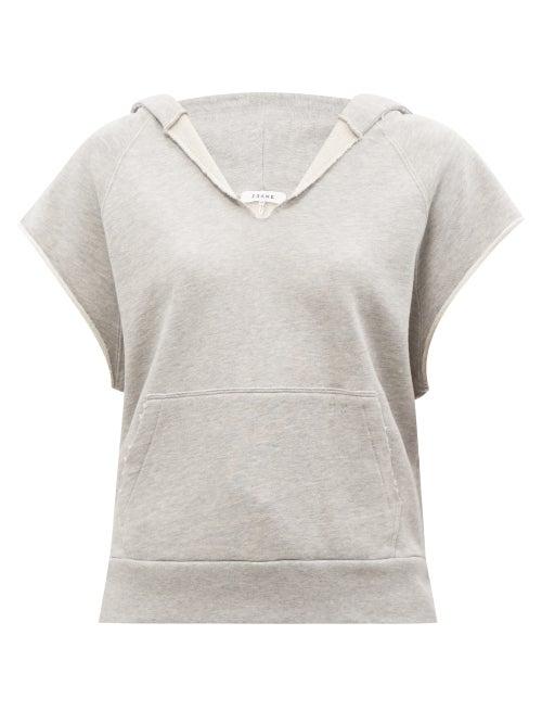 Frame - Sleeveless Hooded Cotton-jersey Sweatshirt - Womens - Mid Grey