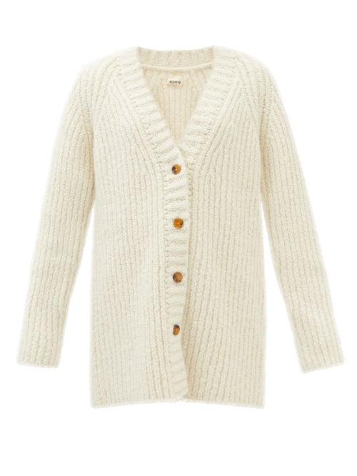 Khaite - Juliet Ribbed Cashmere Boucl Cardigan - Womens - Ivory