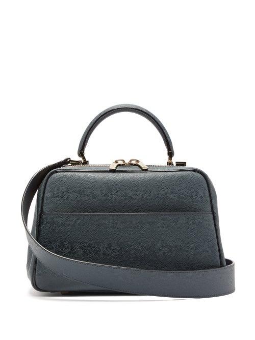 Matchesfashion.com Valextra - Serie S Medium Grained Leather Bag - Womens - Navy