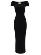 Matchesfashion.com Khaite - Allegra Sweetheart-neckline Rib-knitted Dress - Womens - Black