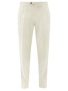 Matchesfashion.com Thom Sweeney - Drago Silk-blend Straight-leg Suit Trousers - Mens - White
