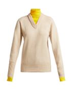 Matchesfashion.com Joseph - High Neck Contrasting Sweater - Womens - Beige Multi