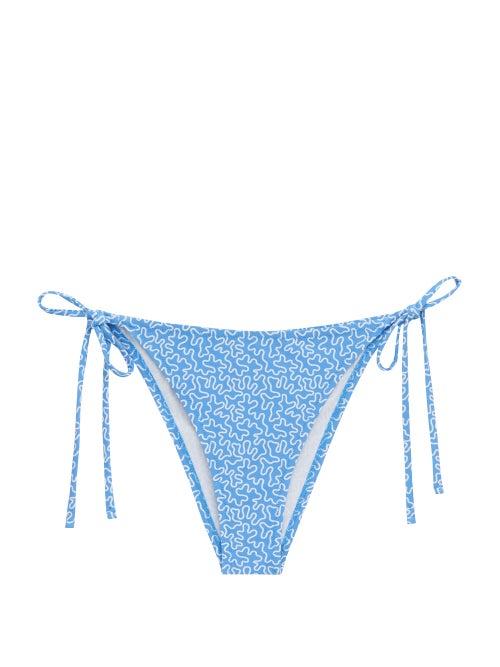 Matchesfashion.com Fisch - Chanzy Abstract-print Side-tie Bikini Briefs - Womens - Blue Print