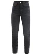 Matchesfashion.com Re/done Originals - 90s High-rise Slim-leg Cropped Jeans - Womens - Black