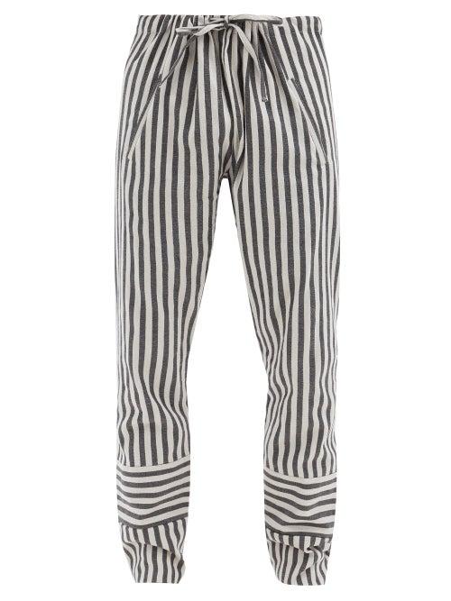 Matchesfashion.com Marrakshi Life - Striped Pyjamas Trousers - Mens - Black Grey