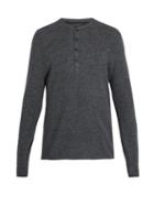 Matchesfashion.com Rag & Bone - Giles Ribbed Knit Wool Henley Top - Mens - Charcoal