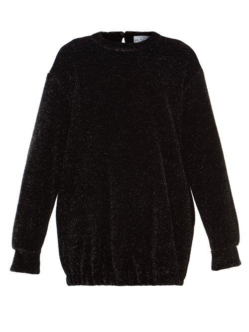Raey - Metallic-knit Sweatshirt Dress - Womens - Black