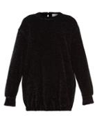 Raey - Metallic-knit Sweatshirt Dress - Womens - Black