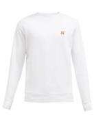 Matchesfashion.com Maison Kitsun - Fox Head Cotton-jersey Sweatshirt - Mens - White