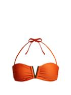 Matchesfashion.com Heidi Klein - Casablanca V Bar Ribbed Bikini Top - Womens - Orange