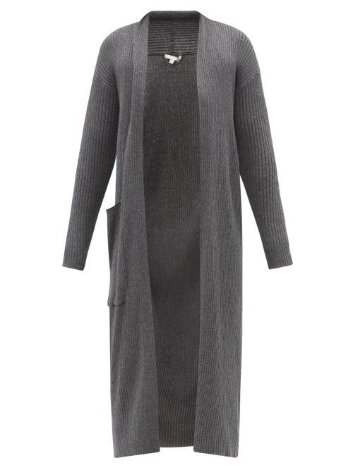 Skin - Kinga Longline Ribbed Cotton-blend Cardigan - Womens - Grey