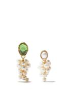 Anita Berisha - Mismatched Jade, Pearl & Gold-plated Earrings - Womens - Pearl