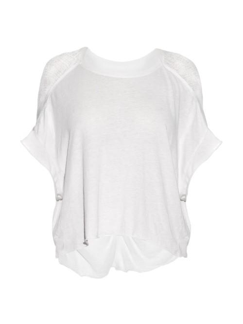 Raquel Allegra Cocoon Shredded Cotton-blend Jersey Top