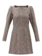 Matchesfashion.com See By Chlo - Square-neck Checked Canvas Mini Dress - Womens - Multi
