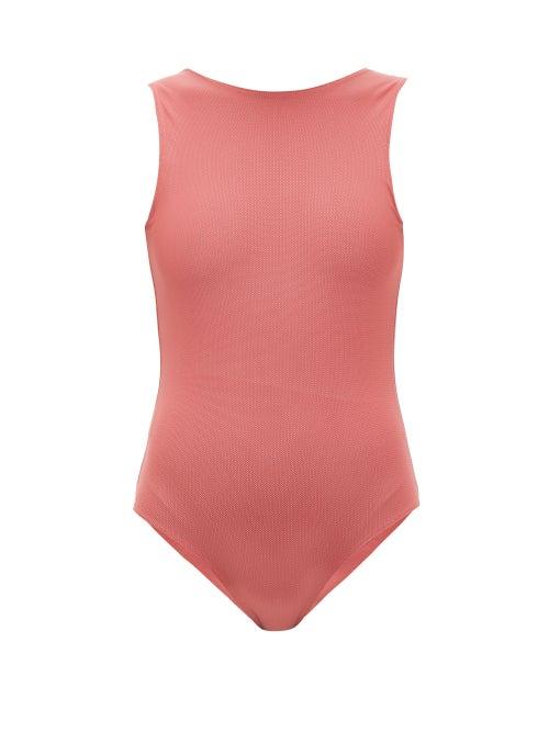 Matchesfashion.com Albus Lumen - High-neck V-back Swimsuit - Womens - Pink