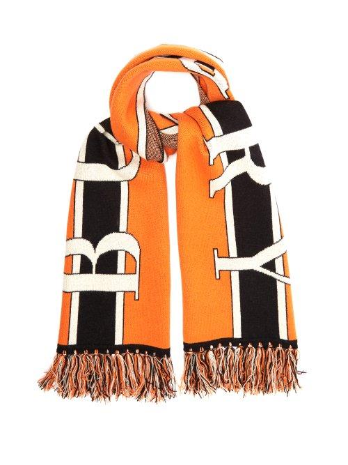 Matchesfashion.com Burberry - Logo Jacquard Cashmere Scarf - Womens - Multi