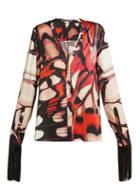 Matchesfashion.com Alexander Mcqueen - Butterfly Print Silk Blouse - Womens - Multi