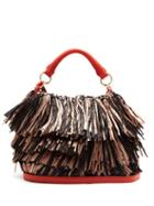 Matchesfashion.com Diane Von Furstenberg - Raffia Fringe Bucket Bag - Womens - Black Multi