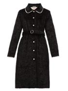 Matchesfashion.com Shrimps - Pegasus Pearl Embellished Faux Fur Coat - Womens - Black