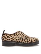 Matchesfashion.com Joseph - Leopard Printed Calf Hair Derby Shoes - Womens - Black Tan