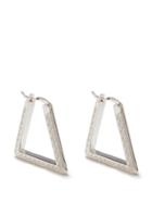 Bottega Veneta - Sterling Silver Crystal Triangle Hoop Earrings - Womens - Crystal