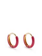Matchesfashion.com Fry Powers - Unicorn Rainbow Enamel & 14kt Gold Huggie Earrings - Womens - Pink