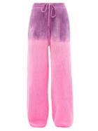 The Elder Statesman - Dip-dyed Cashmere Track Pants - Womens - Pink Multi