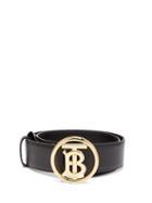 Matchesfashion.com Burberry - Tb-logo Leather Belt - Womens - Black