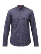 Matchesfashion.com Barena Venezia - Cargo-pocket Cotton-poplin Shirt - Mens - Navy