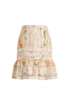Zimmermann Prima Hydrangea Linen And Cotton-blend Skirt