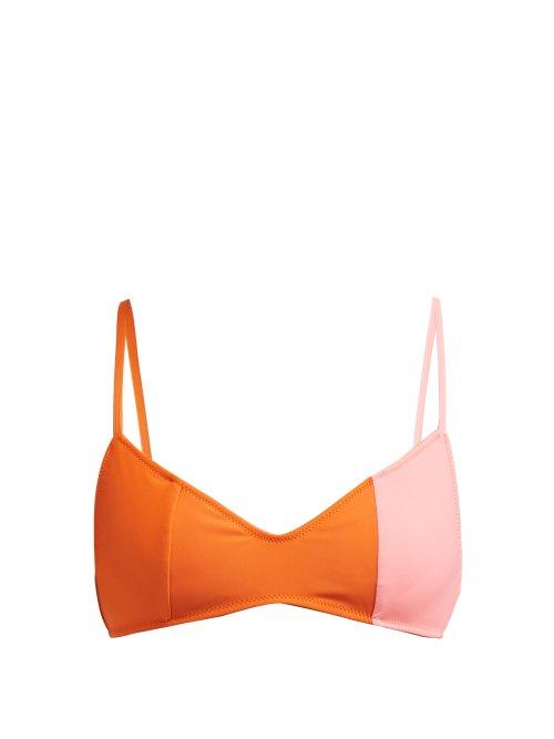 Matchesfashion.com Araks - Elsa Two Tone Bikini Top - Womens - Orange