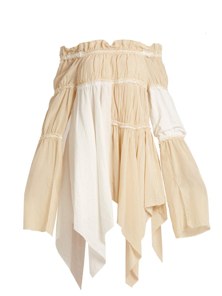 Loewe Contrast-panel Off-the-shoulder Top