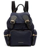 Matchesfashion.com Burberry - Medium Nylon And Leather Backpack - Womens - Navy