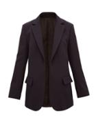 Matchesfashion.com Raey - Single-breasted Wool-twill Jacket - Womens - Navy