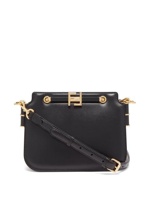 Fendi - Touch Ff-logo Leather Cross-body Bag - Womens - Black