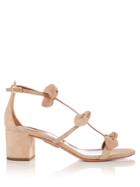 Aquazzura St. Tropez Bow-embellished Suede Sandals