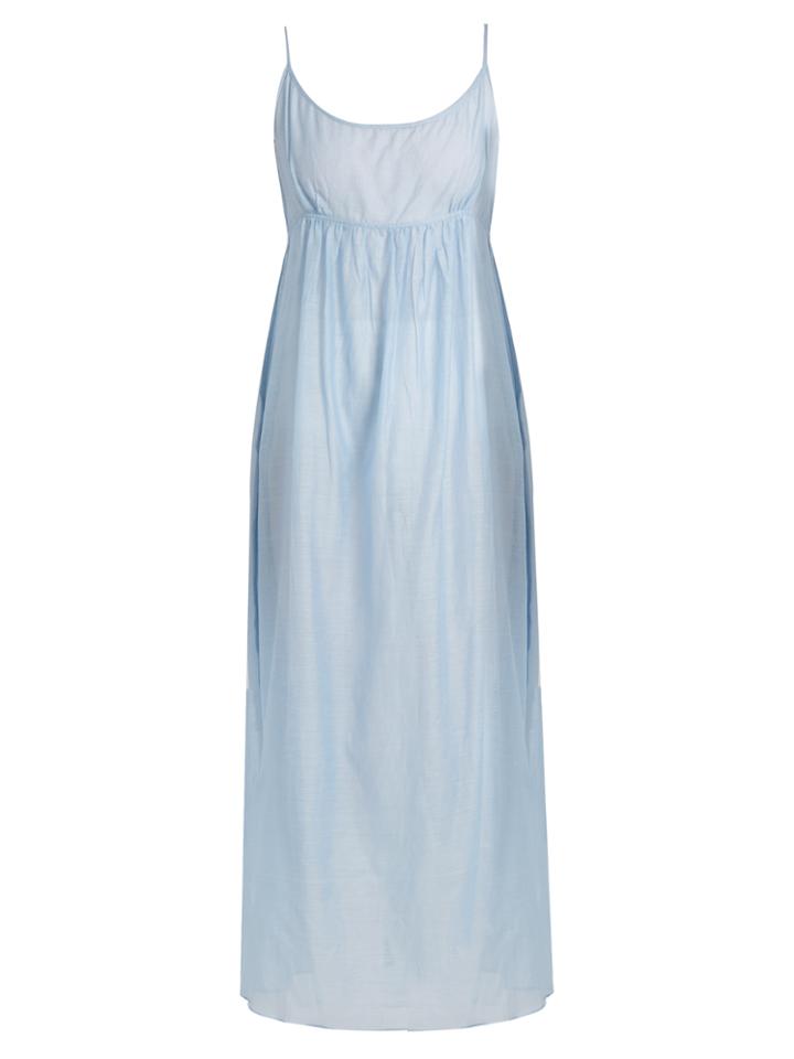 Thierry Colson Slip Cotton And Silk-blend Midi Dress