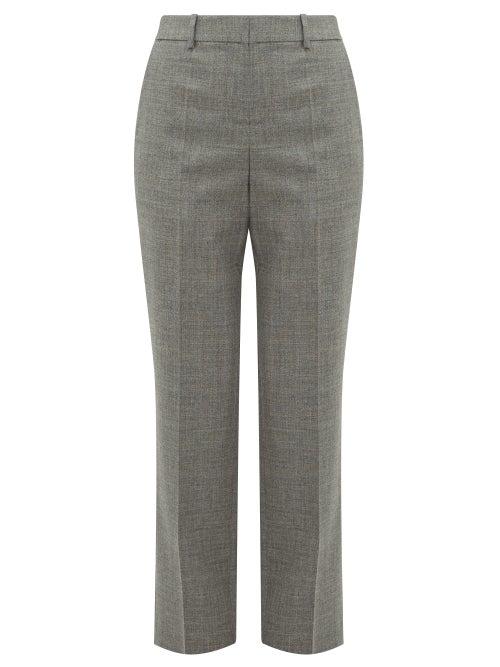 Matchesfashion.com Loewe - Straight Leg Wool Trousers - Womens - Grey