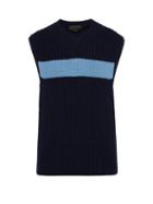 Matchesfashion.com Stella Mccartney - Sleeveless Cashmere And Wool Blend Sweater - Mens - Navy