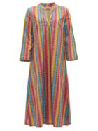 Matchesfashion.com Le Sirenuse, Positano - Giada Que Onda Abstract-print Cotton Kaftan - Womens - Pink Print