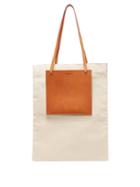 Matchesfashion.com Jil Sander - Slip-pocket Leather And Canvas Tote Bag - Mens - Cream
